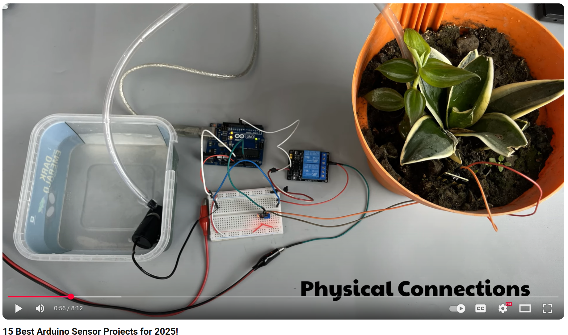This is a auto plant watering system that detects the humidity of the soil. 